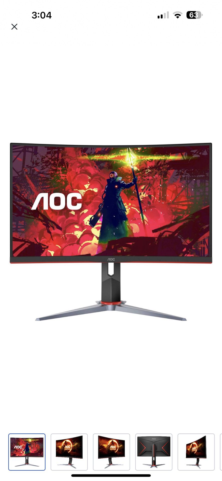 Pre-Owned AOC 27inch Curved Monitor 165Hz