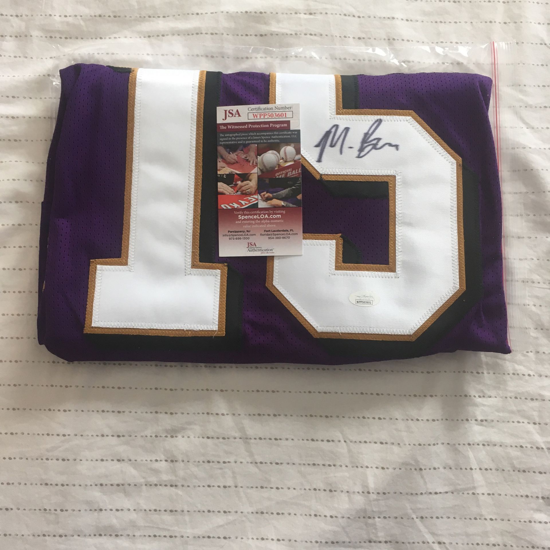 Autographed Rookie #15 Marquise Hollywood Brown Jersey 