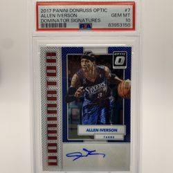 Allen Iverson 2017 Panini Donruss Dominator Signatures Autograph /49 PSA 10 GEM MINT
