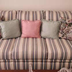 Striped Sofa And Loveseat Set