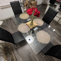 5 Piece Glass Dining Set 