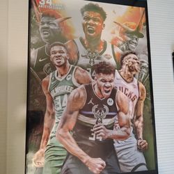 Giannis Antetokounmpo 12 inch x 18 inch GLASS Frame