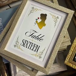 Gold Glitter Table Numbering Frames