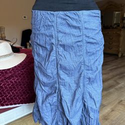 NWOT Surrealist MIDI Draped Stretching Skirt Blue Size S (1)