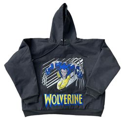 Black canvas heavy weight hoodie Wolverine x-men jacket coat marvel comics