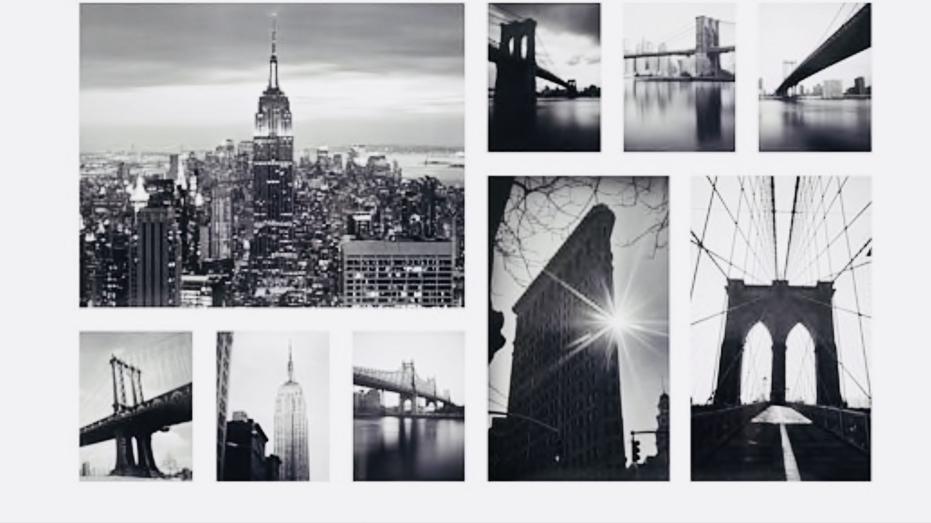 IKEA GRÖNBY Brooklyn Pictures, set of 9, sights of the city, 70 ½x44 "