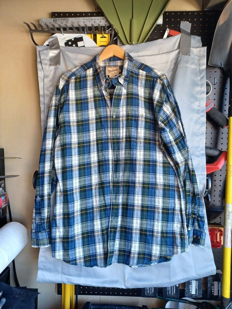 Mens Woolrich Long Sleeve Flannel Shirt, Size XL