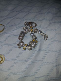 Antique Charm Bracelet All Vintage Charms Silver