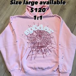 Sp5der Hoodie Pink Size Large 