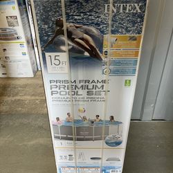 Intex 15ft x 48in Prism Frame Above Ground Pool Set W/ Filter Pump, Ladder, & Cover (OR BEST OFFER)