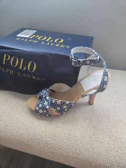 Polo/ Ralph Lauren Women's blue floral heels