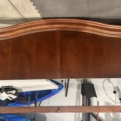 Thomasville solid king Headboard and Metal Adjustable Bed Frame 