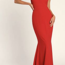Red Dress Evening Gown Lulus Size:XS