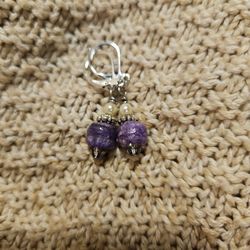 Handmade Purple Bead Earings 