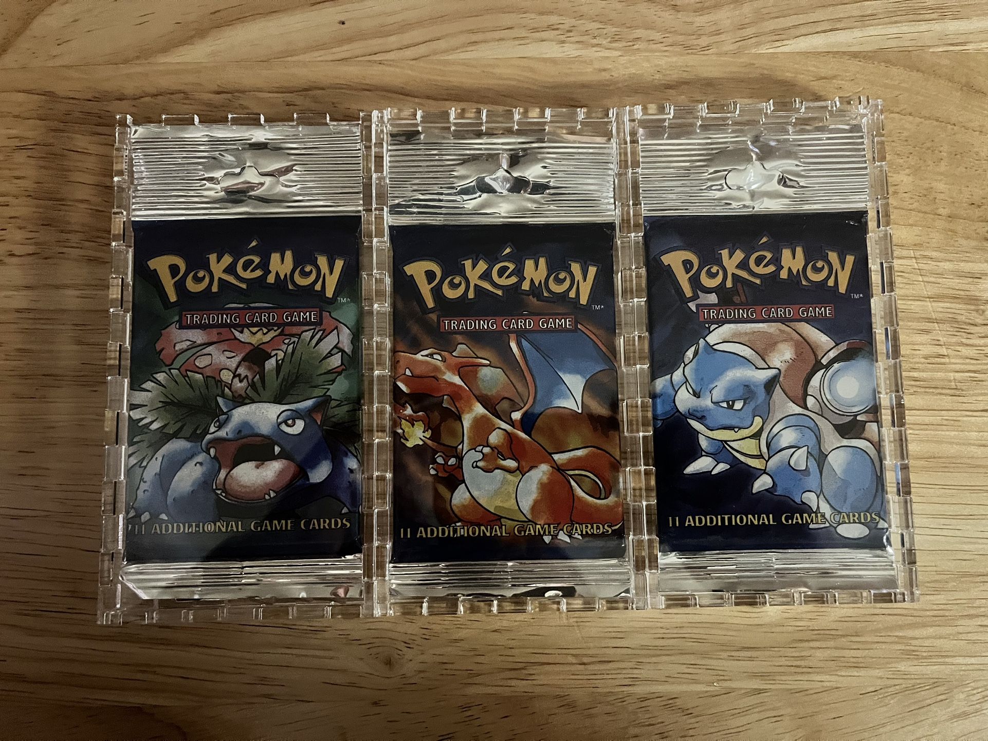 21.53-21.55g SEALED/HEAVY Pokemon Unlimited Base Set Booster Pack Trio ...
