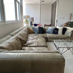 Timothy Oulton Zenna leather modular sectional