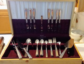 Prestige Gay Adventure 54 piece Silver Plate flatware set (goldish cast rather than bright)