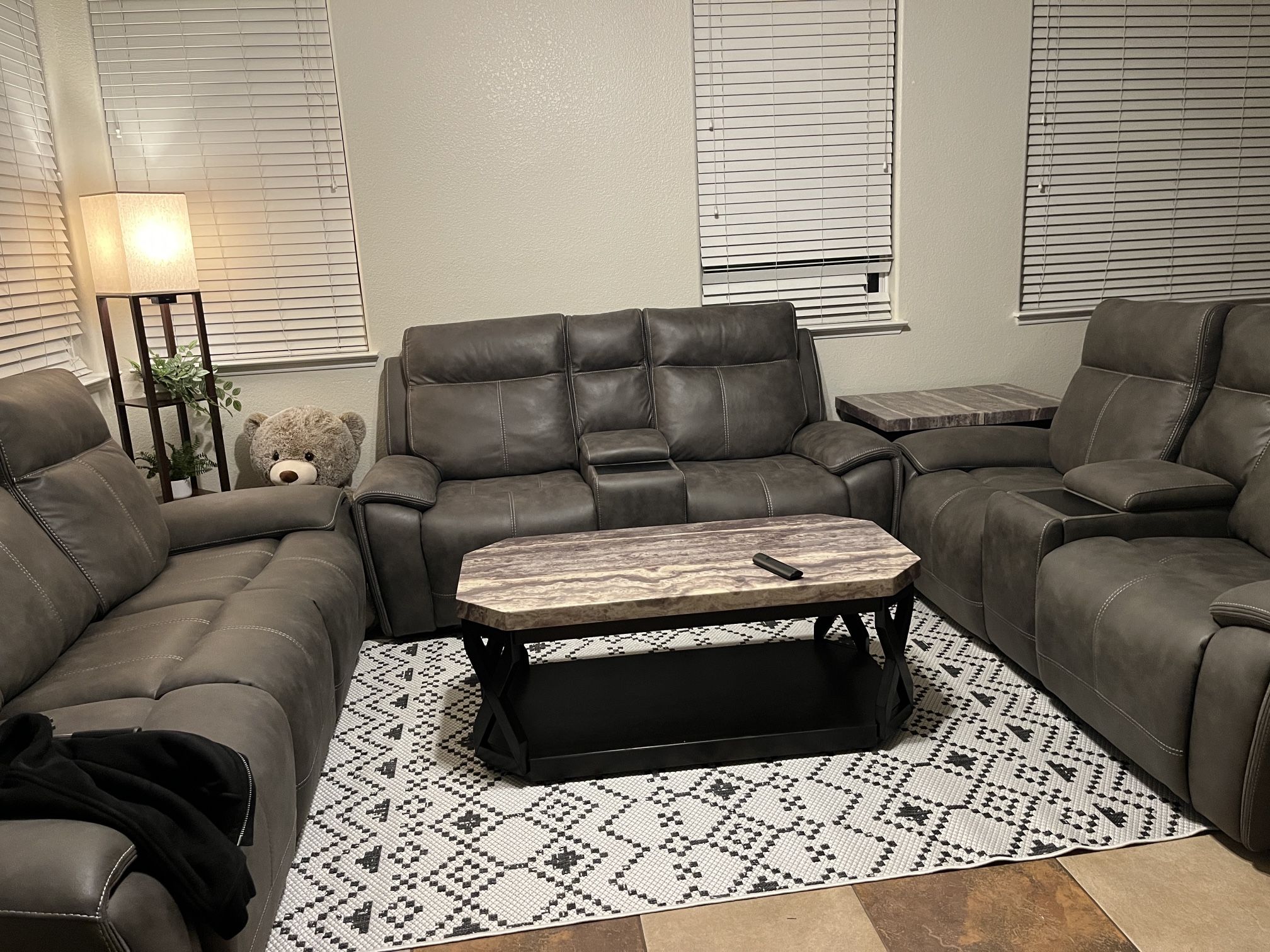 Microfiber Sofa And 2 Loveseats