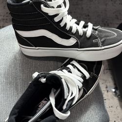 Vans Sk8 Hi Top Women’s Canvas Skate Sneakers Black/ White Size 8