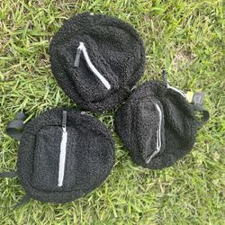 Black Fuzzy Mini Backpack 