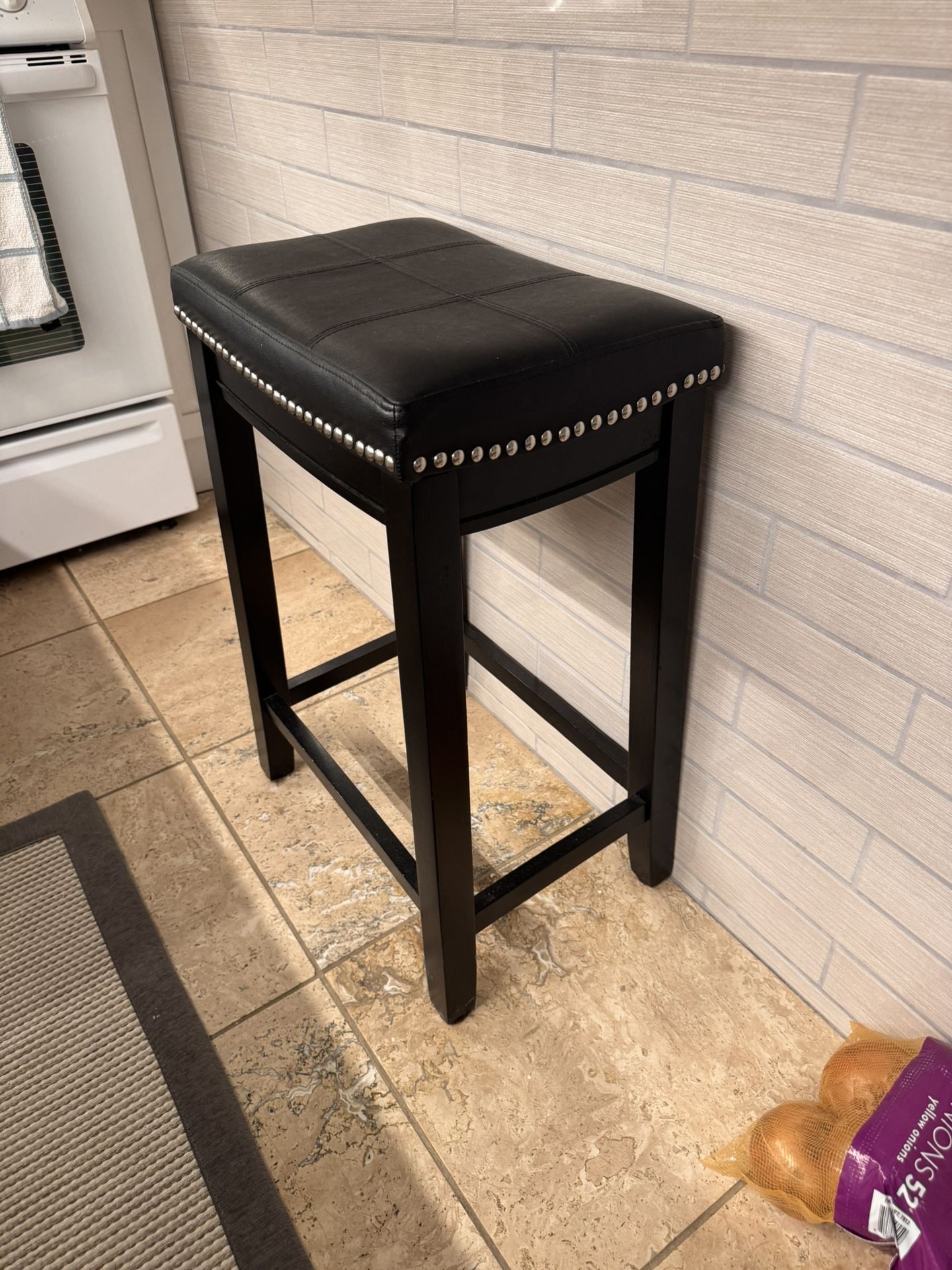 SET OF 2 Black Counter-Height Barstools