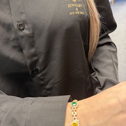 ✨ Pulsera Oro 14K 7.5” 17g Piedras Multicolor – Alta Gama 💎