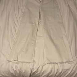 White straight leg jeans