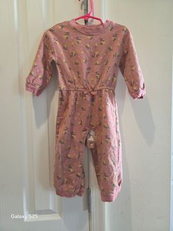 Carter's pink onesie with yellow flowers and butterflies. Size: 18 months