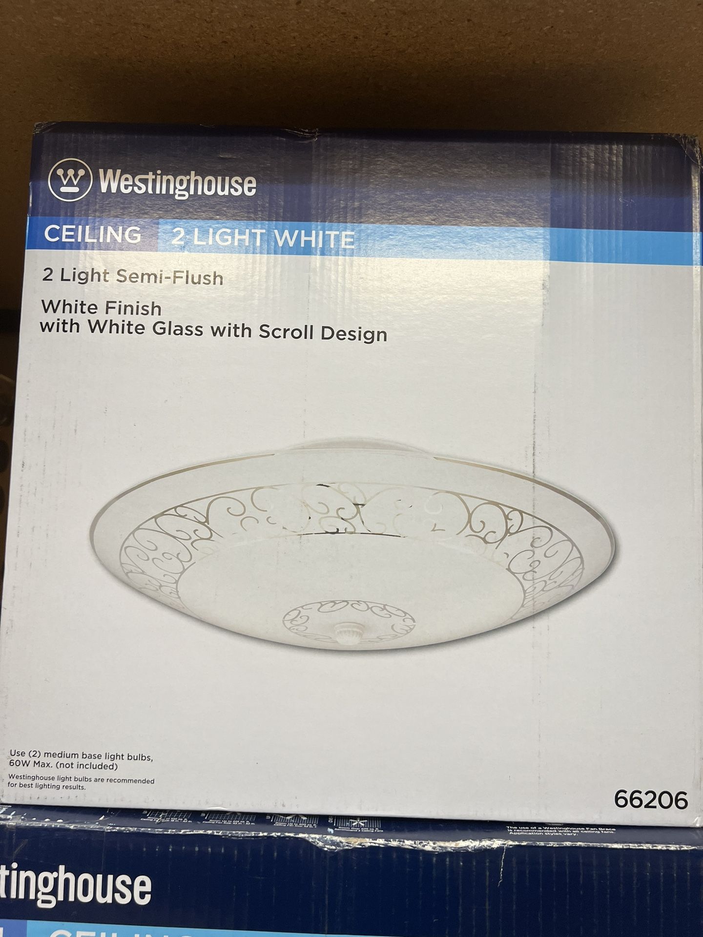 Westinghouse Lighting (contact info removed) Two-Light Semi-Flush-Mount Interior Ceiling Fixture