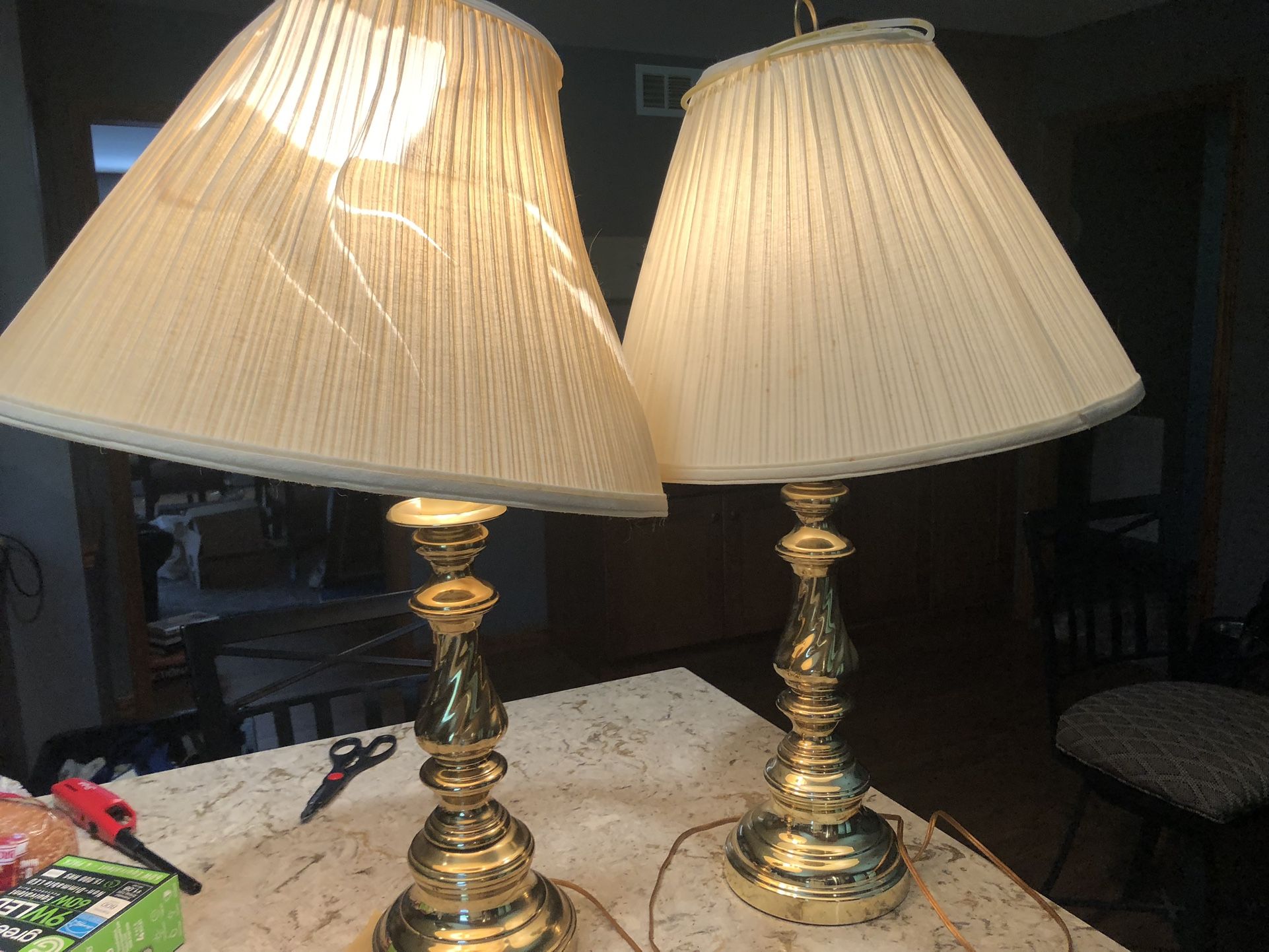   Vintage Lamps.  Gold Color