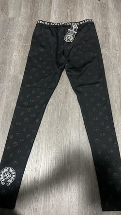 Chrome Hearts Black Logo Print High Rise Ankle Leggings Size M