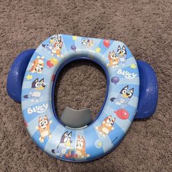 Bluey-themed potty training seat with handles