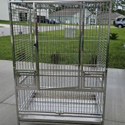 ✨ Barely Used! Prevue Large Stainless Steel Bird Cage – Playtop Style