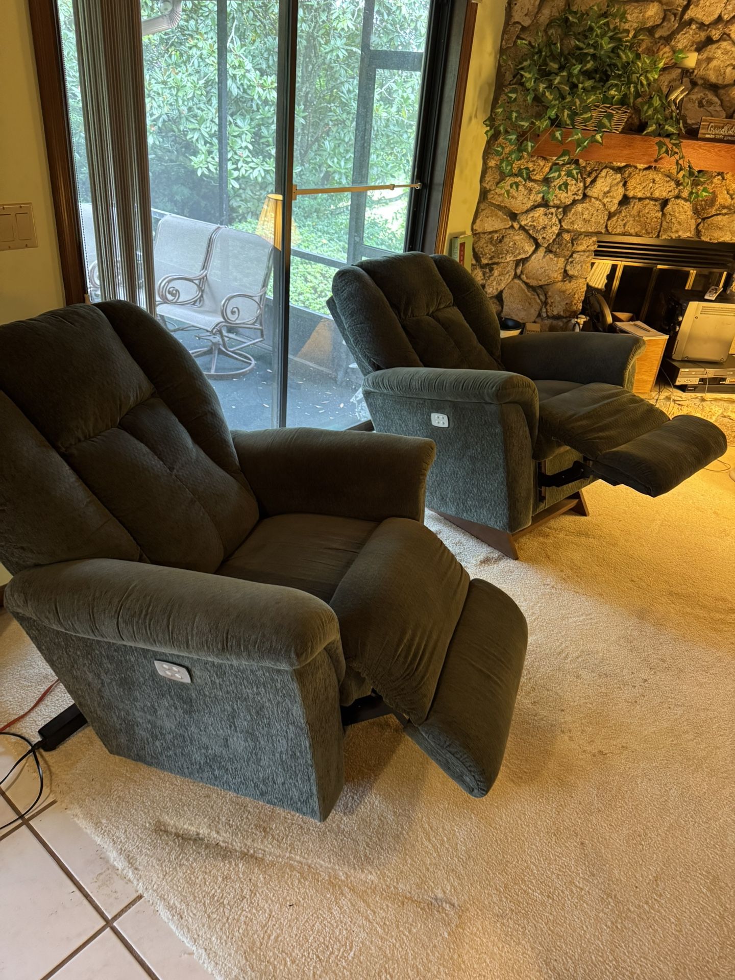 2 Electric Dark Green Rocking chairs