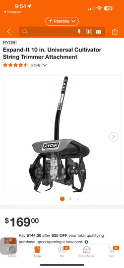 New RYOBI Expand-It 10 in. Universal Cultivator String Trimmer Attachment