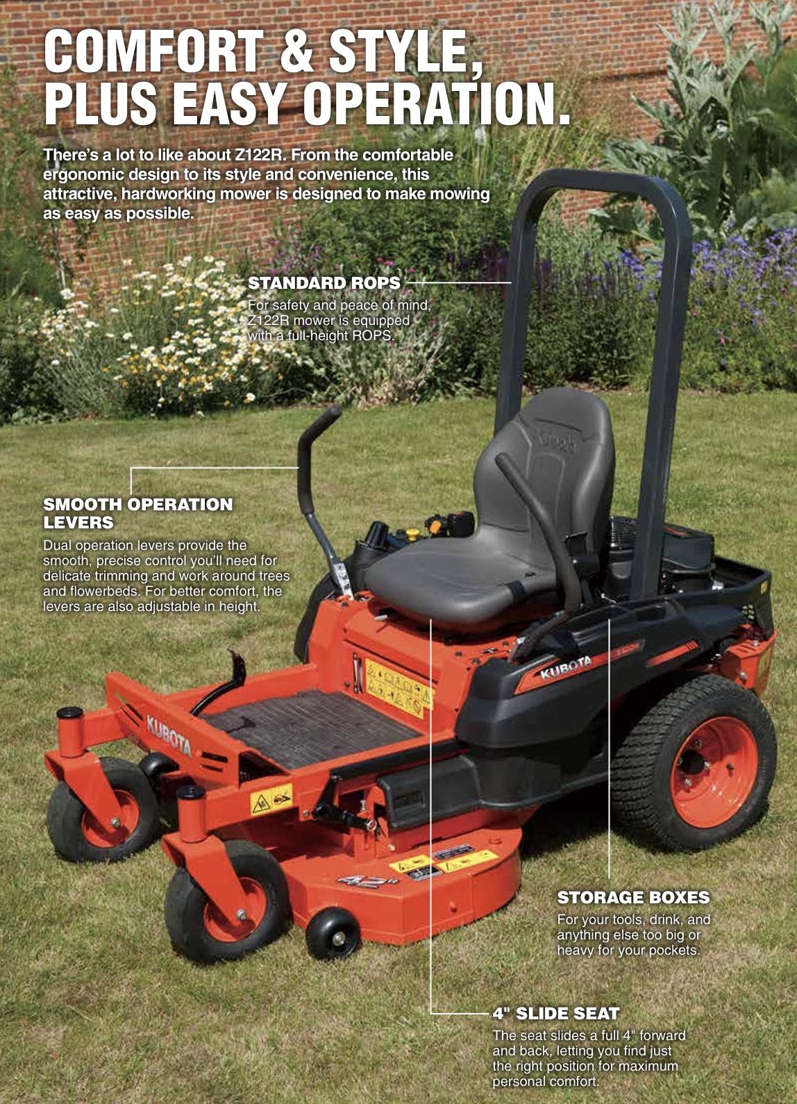 Kubota Z122R, Like New, Only 34 Hours On It