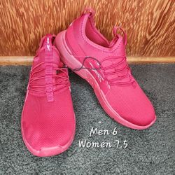 Reebok Red Slip-On Lace Sneaker Men 6/Women 7.5