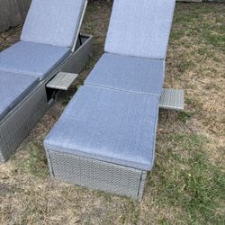 Sun Lounger With Cushions 
