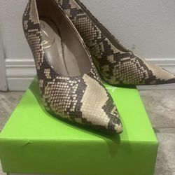 Sam Edelman Snake Print Pointed-Toe Heels - Size 7.5M