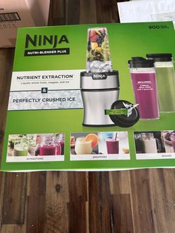Ninja Nutri-Plus Personal Blender, 900PW, (3) 20oz Cups, Silver,