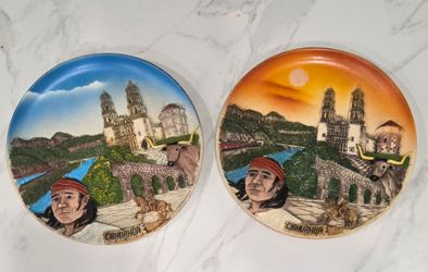 Chihuahua Mexico Souvenir Decorative Plates Set of 2