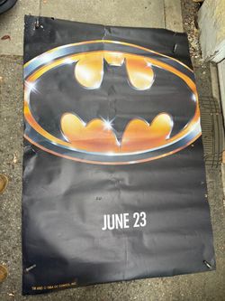 Original 1989 Batman advance teaser bus shelter movie poster