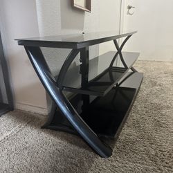 Black glass Tv stand 