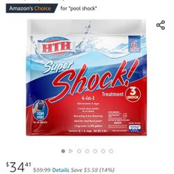 HTH 52023 Super Shock Treatment Swimming Pool Chlorine Cleaner, 1 lb (Pack of 6)