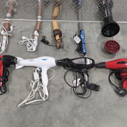 $48 For All, Mixed Lot Of (8) Hair Dryer, Flat Iron, Curler, All For $48