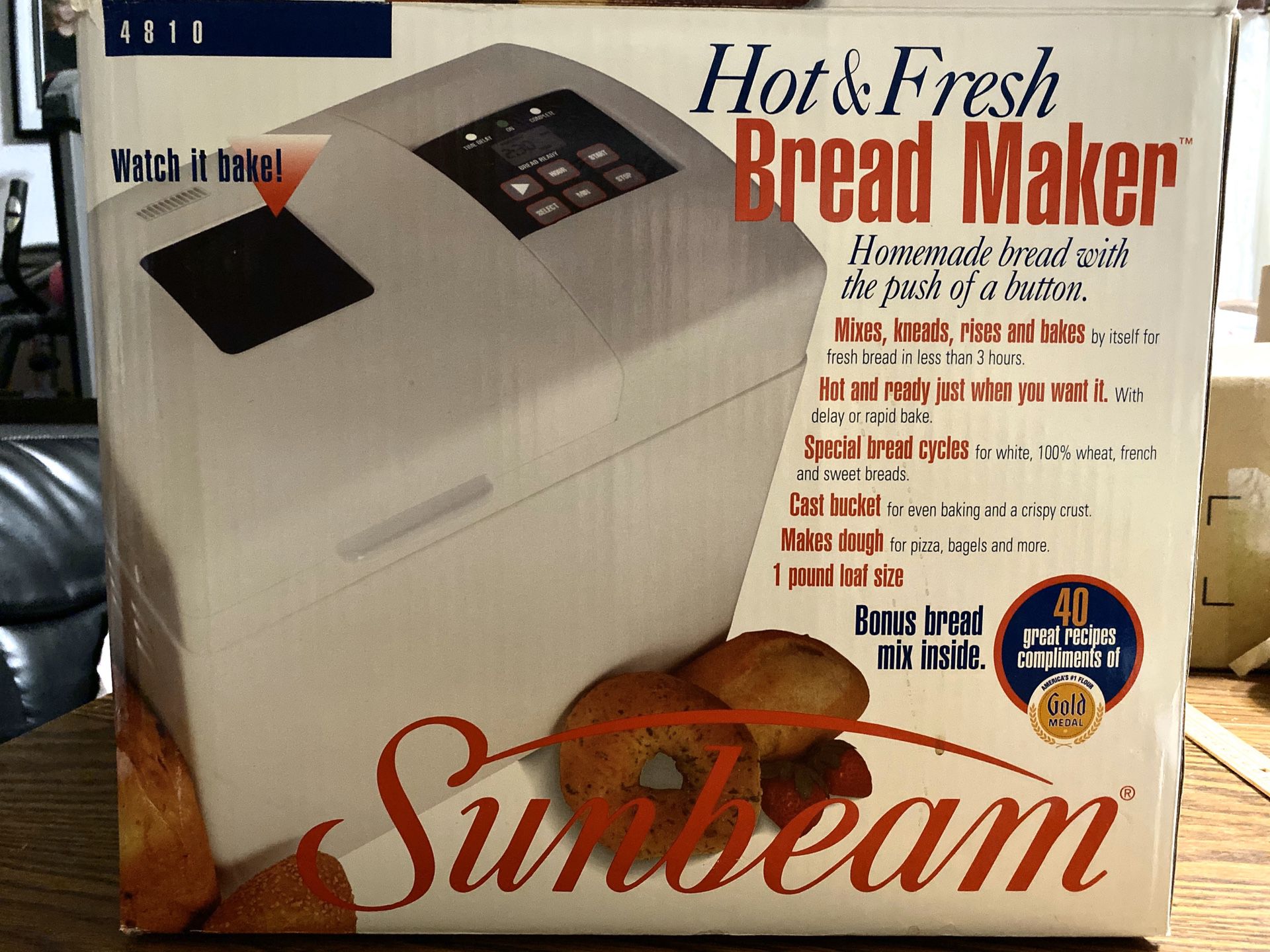 Sunbeam bread maker- 1 pound loaves