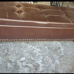 Leather Storage Ottoman 
