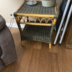 2 Rattan End Tables