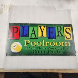 Pool Room Billiards Poolroom Players Steel Metal Sign 