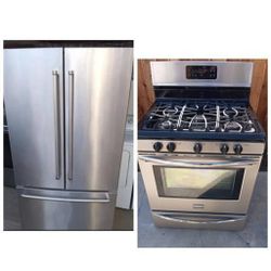 Refrigerator And Stove Combo Stainless Steel 